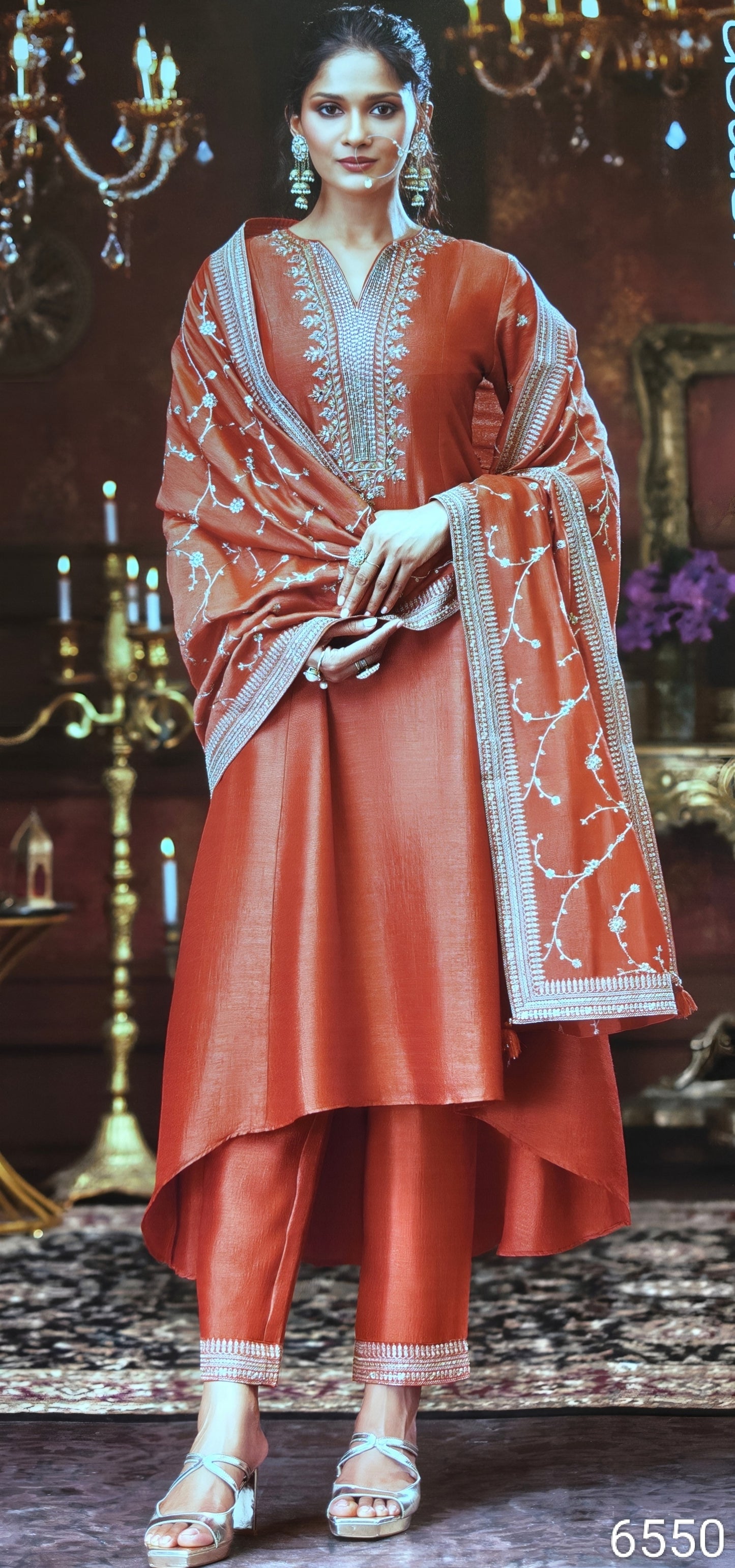 Orange Colour Kurti Set(LC-WKIS_6550)
