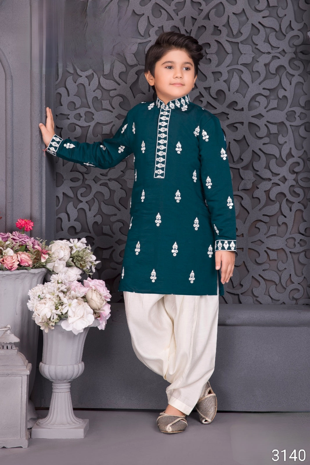 Peacock Blue Colour Kurta Set(BE-BKUS_3140)