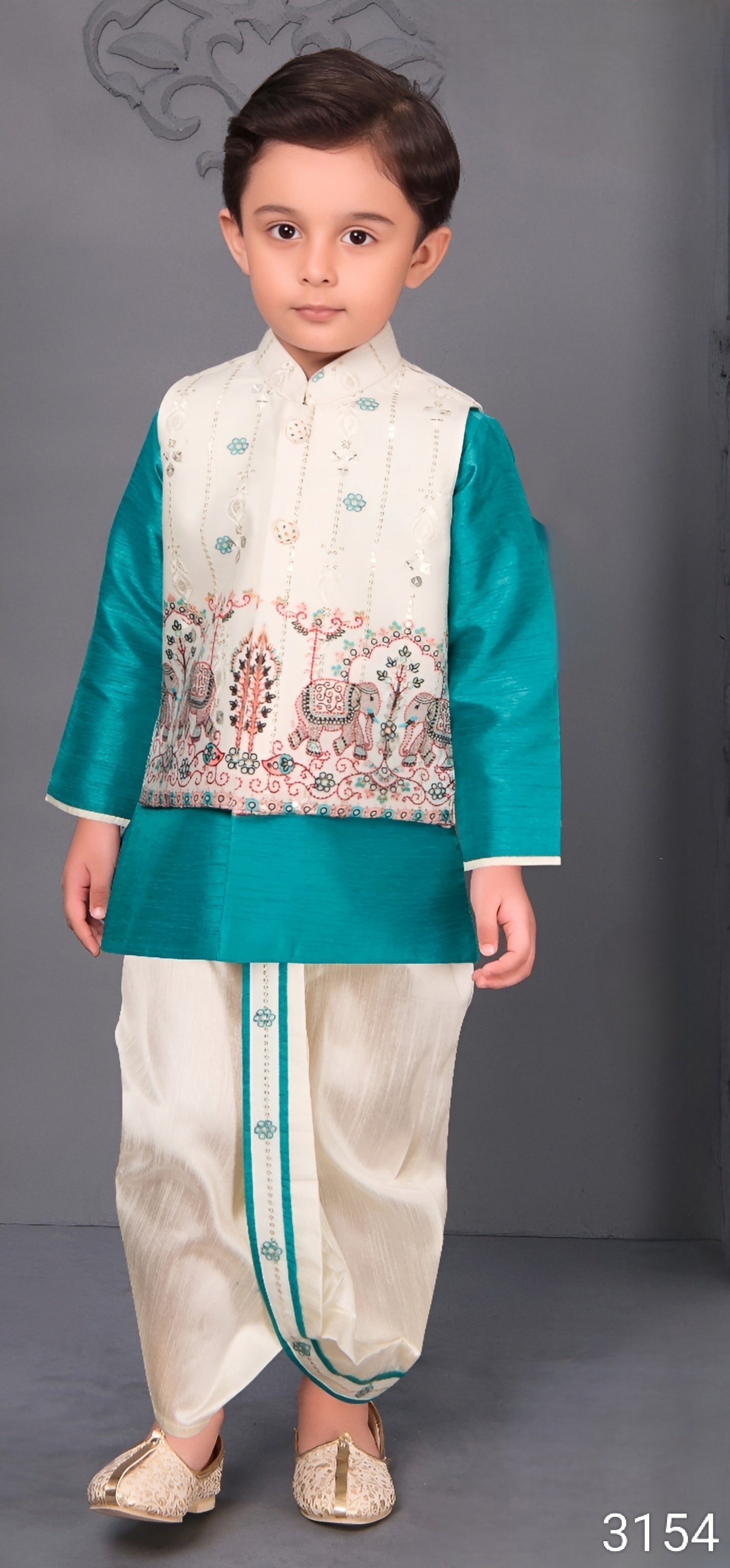 Blue Colour Dhoti Set(BE-BKUS_3154)