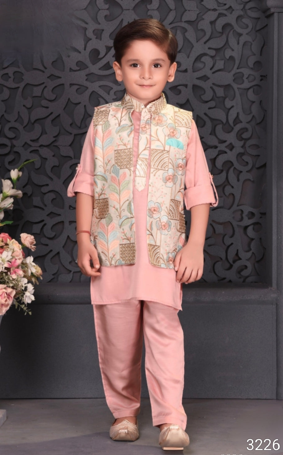 Pink Colour Jacket Kurta Set(BE-BBUS_3226)