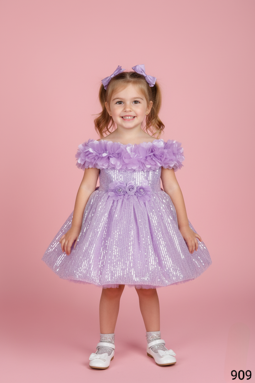 Purple Colour Party Frock(GE-GFRP_909)