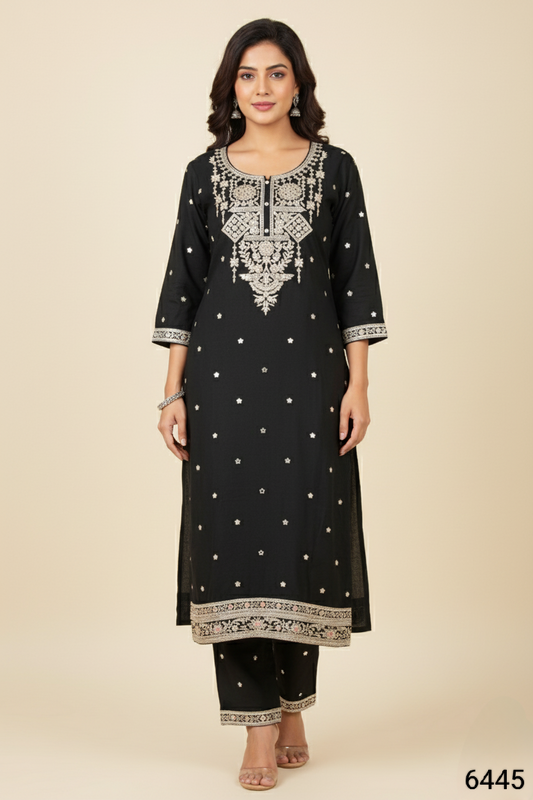 Black Colour Pant Set(LE-WPNS_6445)