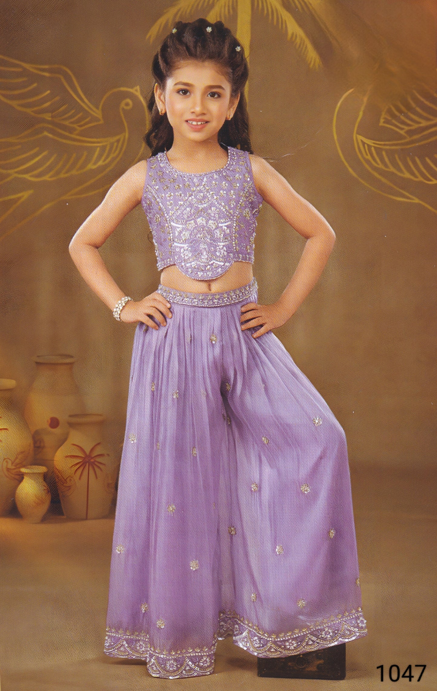 Purple Colour Plazo Set(GE-GPZS_1047)