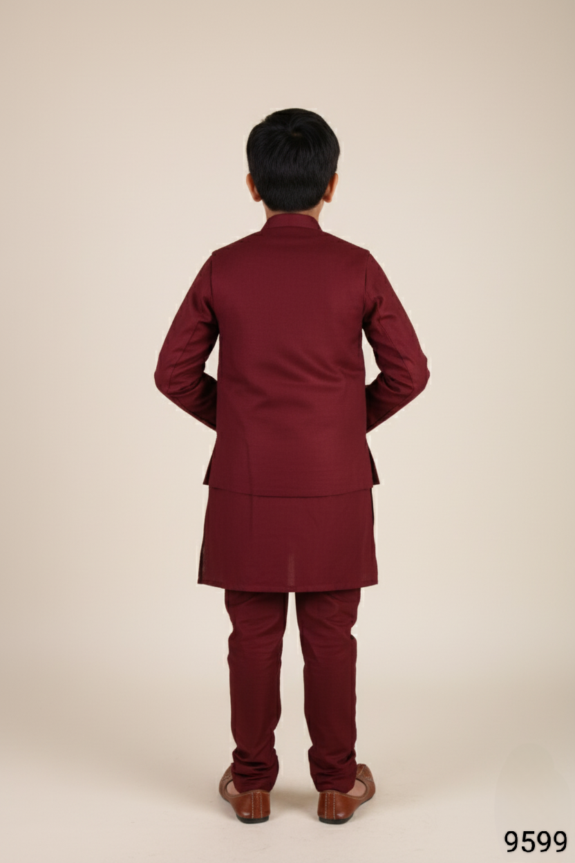 Maroon Colour Jacket Kurta Set(BE-BBUS_9599)