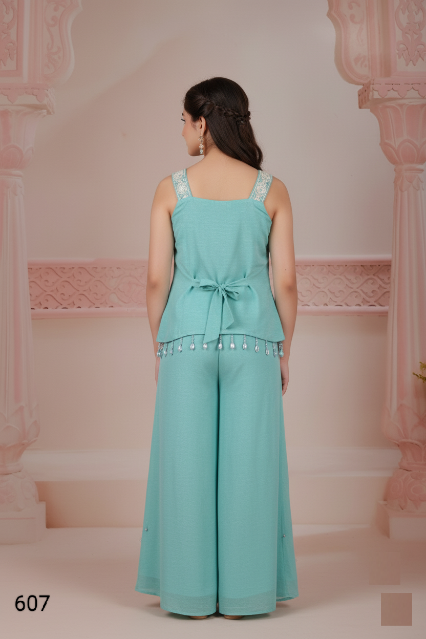 Sea Green Colour Plazo Set(GE-GPZS_607)