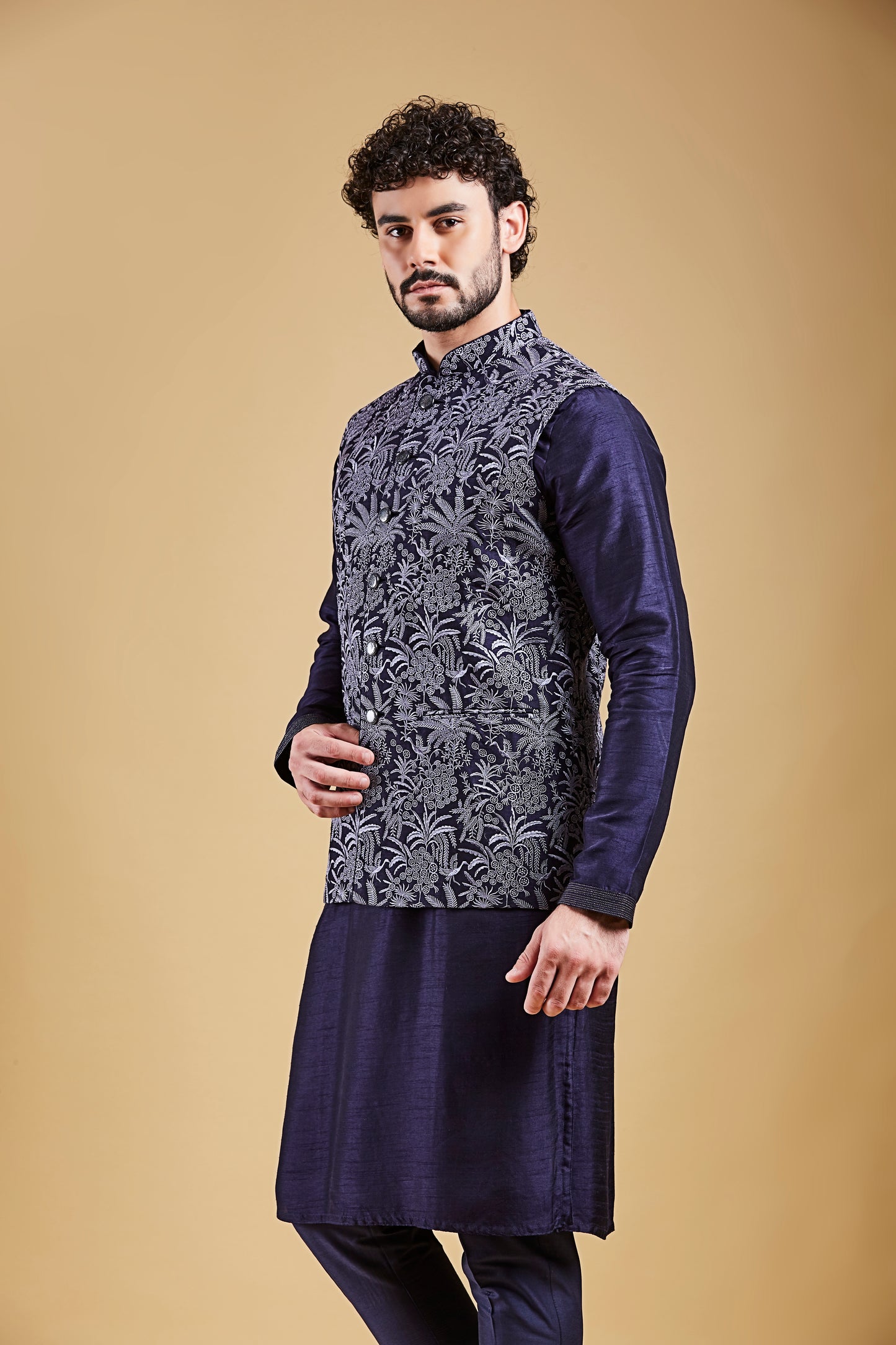 Navy Blue Colour Bundi Set(ME-MBUS_JS-603)