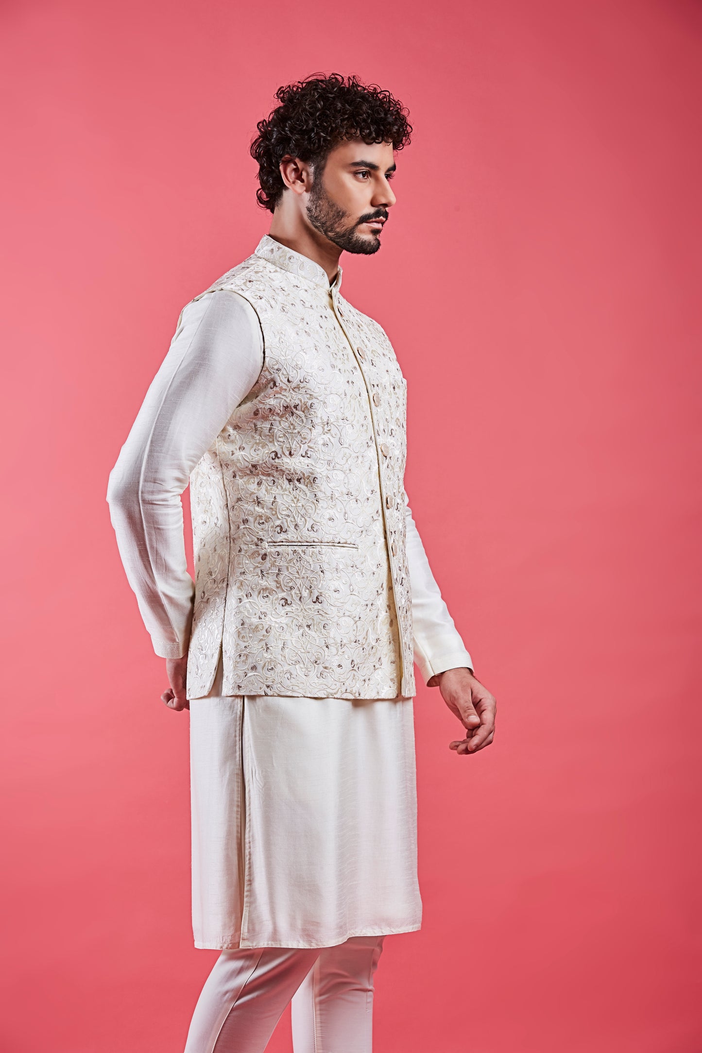 Cream Colour Bundi Set(ME-MBUS_JS-622)