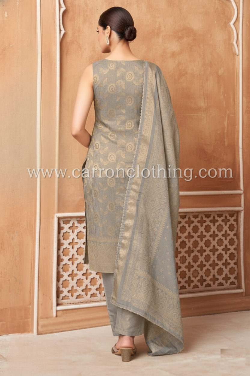 Grey Colour Pant Set(LE-WPNS_3508)