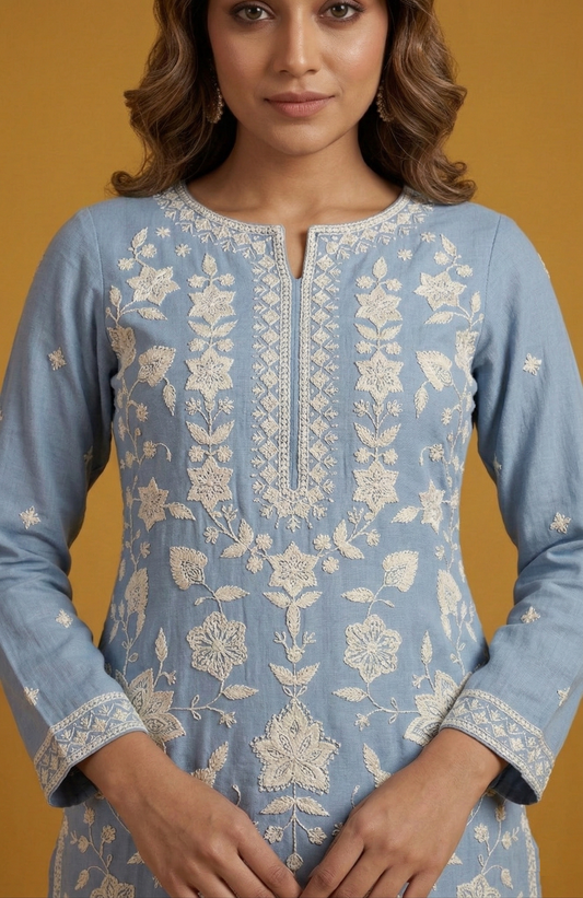 Blue Colour Gharara Set(LE-WGHA_2832)