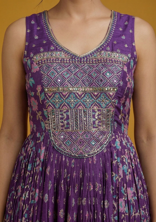 Purple Colour Gown(LE-WGWN_3872)