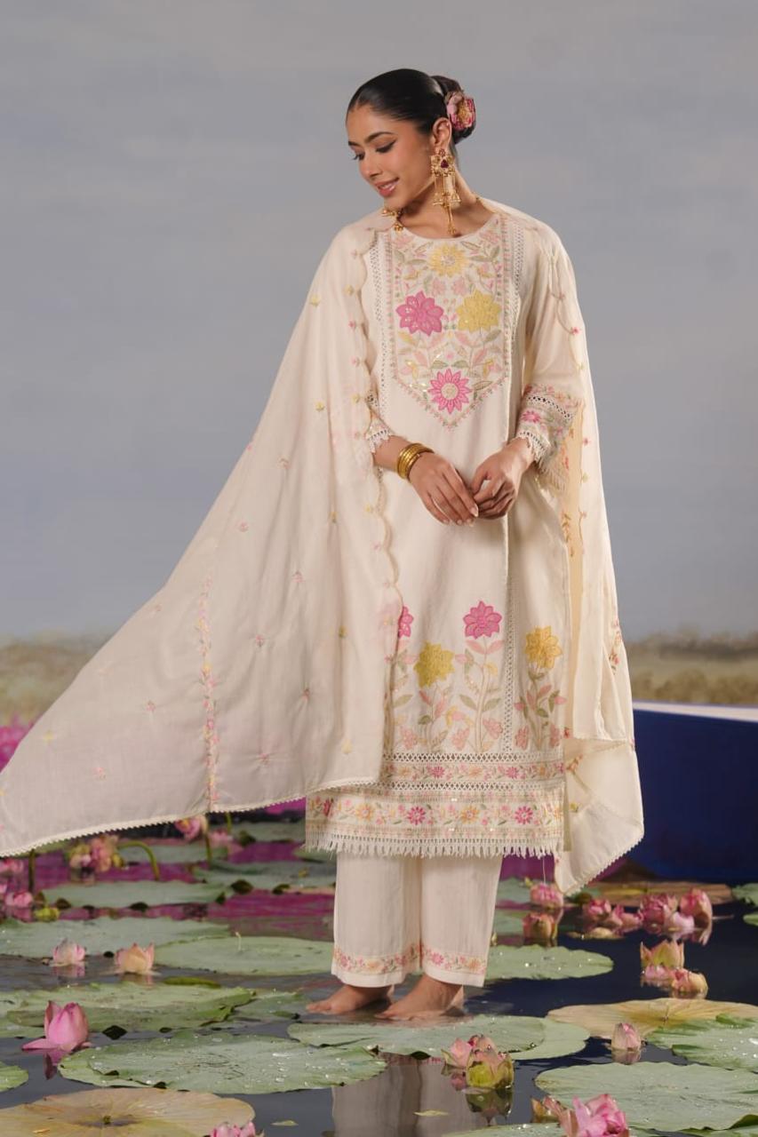 Cream Colour Pant Set(LE-WPNS_001)