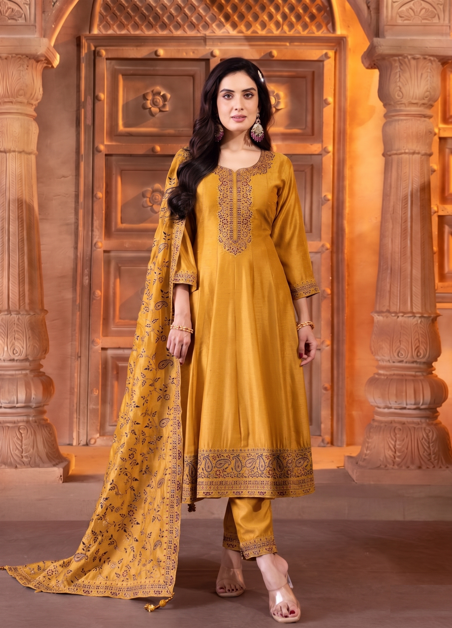 Mustard Colour Pant Set(LE-WPNS_90459)