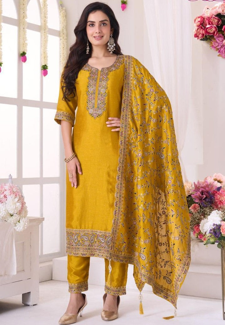 Mustard Colour Pant Set(LE-WPNS_90476)