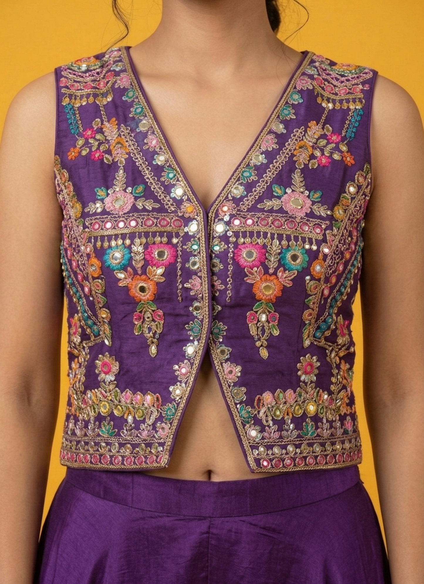Purple Colour Plazo Set(LE-WPZS_8237)