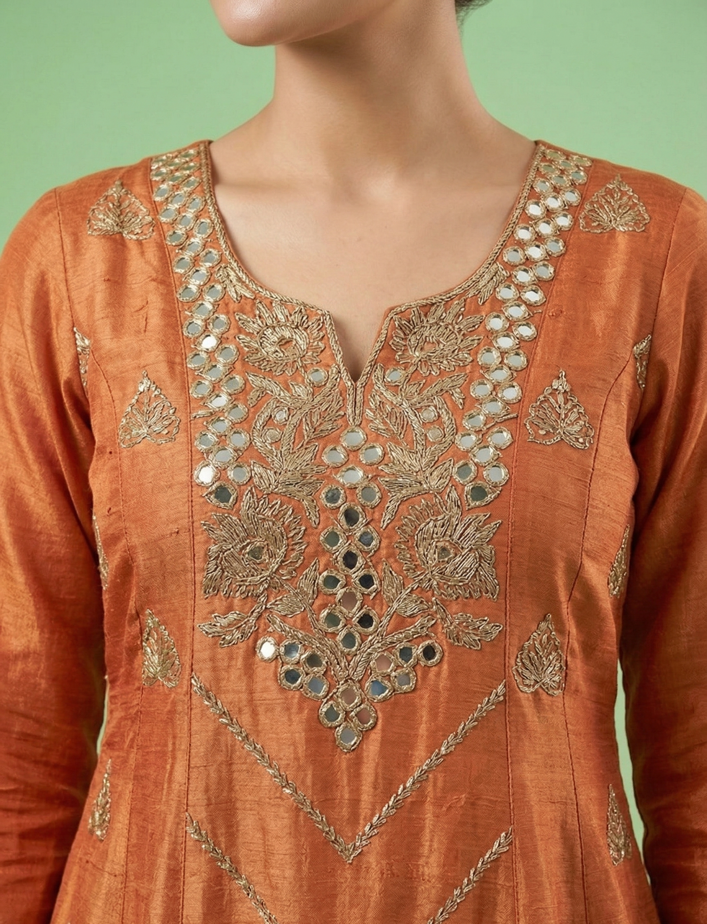 Orange Colour Short Anarkali Set(LE-WANK_9519)