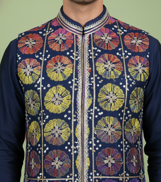 Blue Colour Bundi Set(ME-MBUS_1267 A)