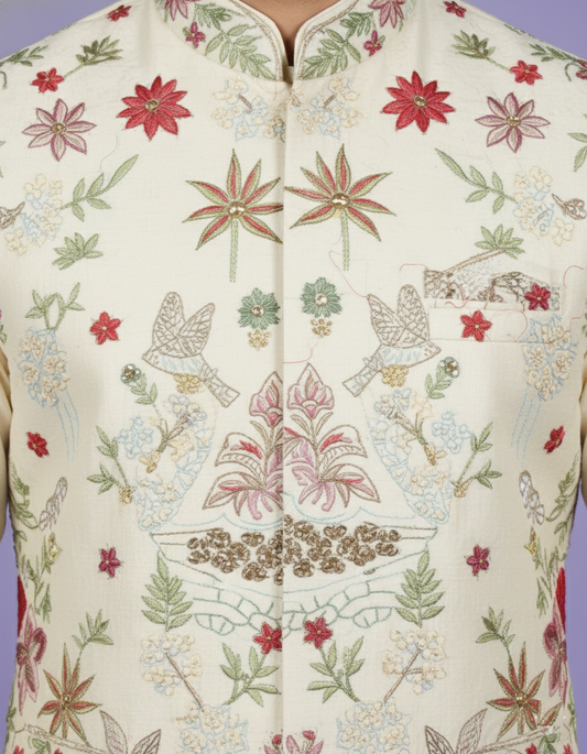 Cream Colour Bundi Set(ME-MBUS_BS 716)