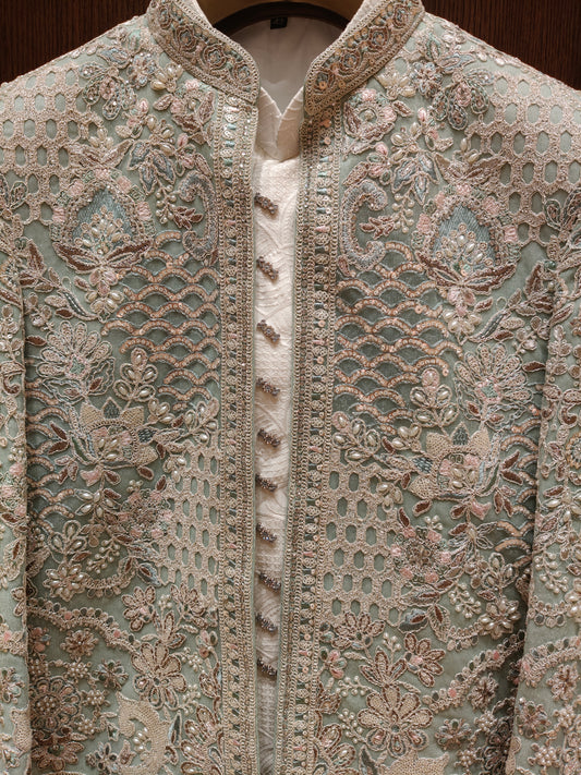 Mint Green Color Indo Western(ME-MINW_NT 1851 M 7)