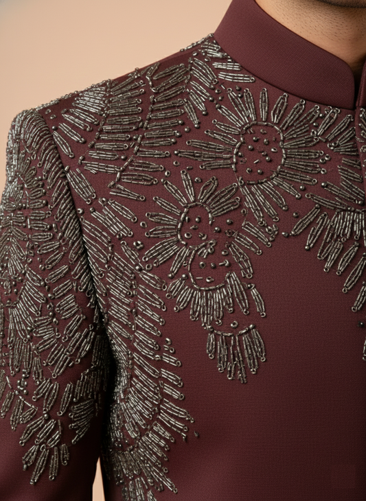 Wine Colour Coat Suit(ME-MJOD_JP 8349 D 1)