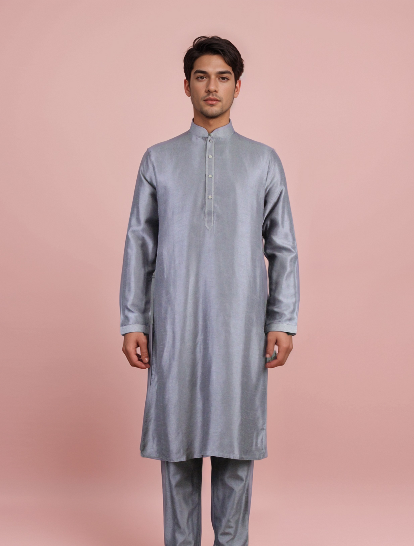 Grey Colour Kurta With Bottom(ME-MKUS_4131)