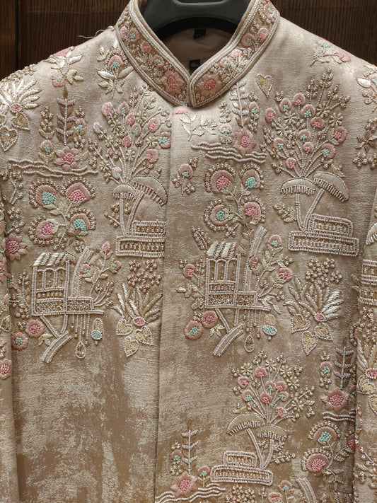 Onion Pink Colour Sherwani(ME-MSRW_12673)