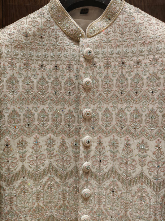 Ivory Colour Sherwani(ME-MSRW_4845)