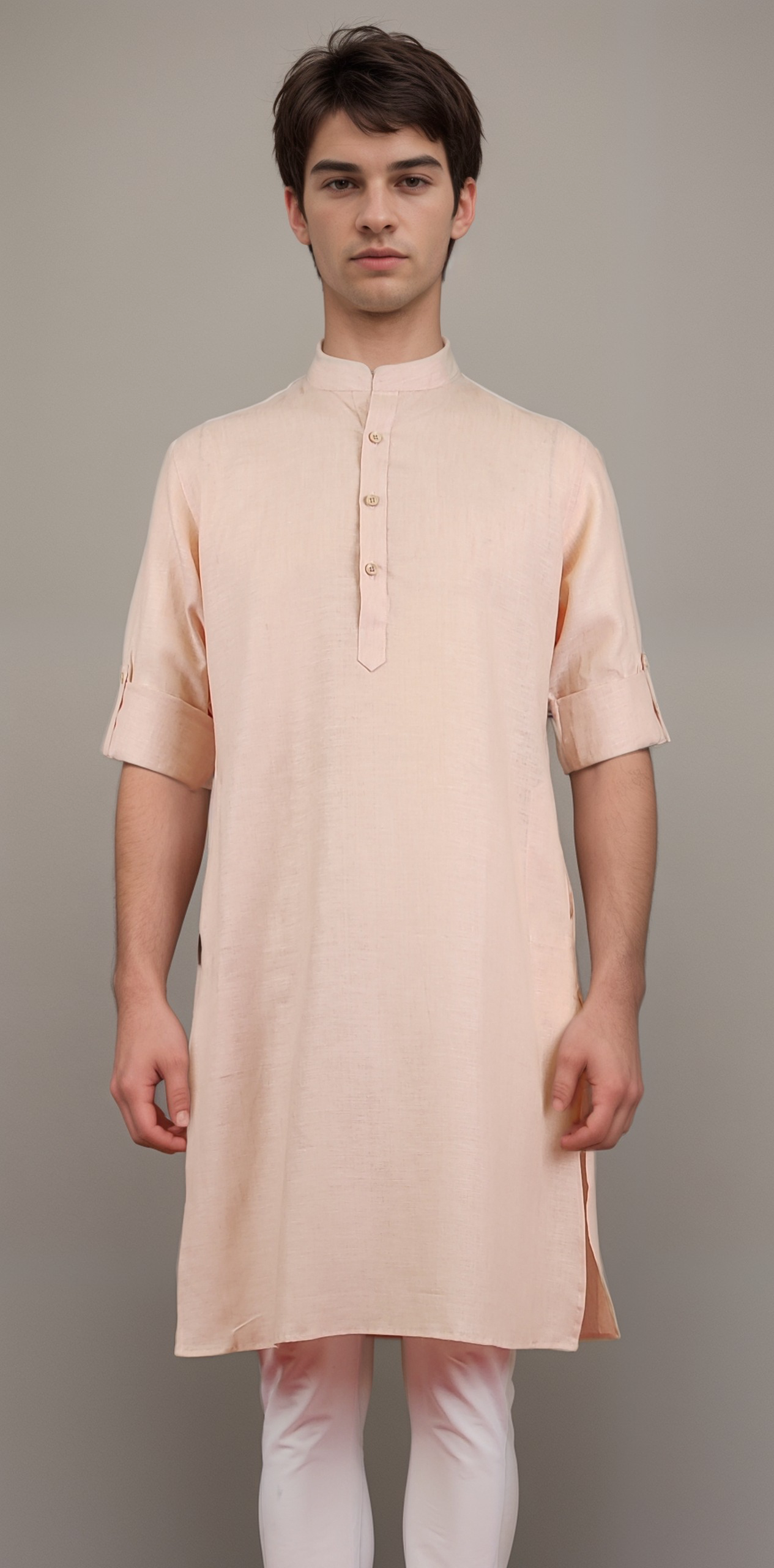 Peach Colour Kurta With Bottom(ME-MKUS_GURU 16)