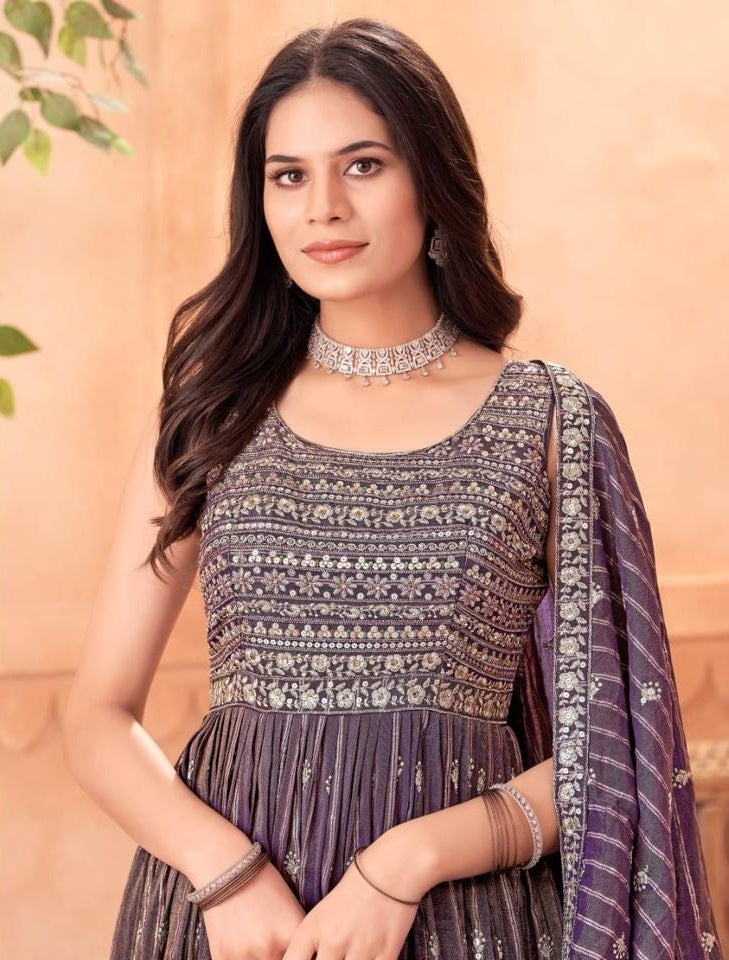 Purple Colour Anarkali(LE-WANK_2890)