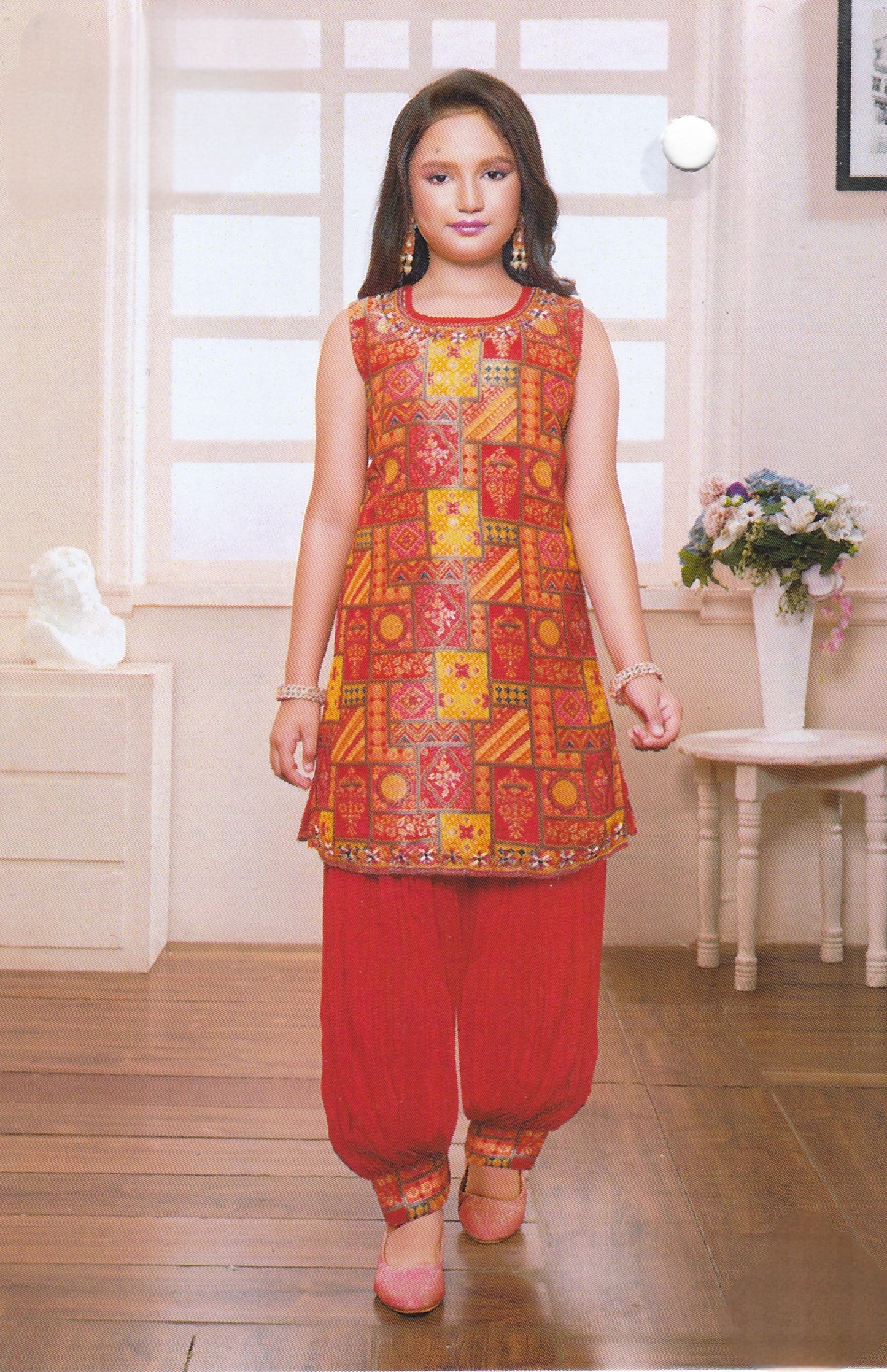 Red Colour Chudidar(GE-GCHU_1091)