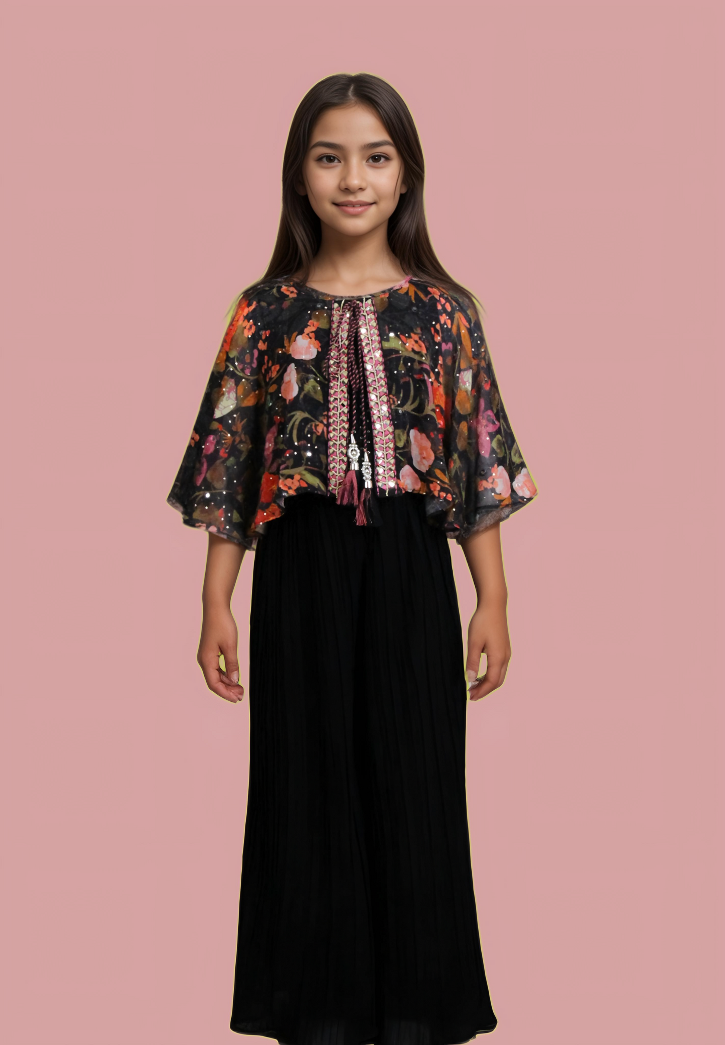 Black Colour Plazo Set(GE-GPZS_4386)