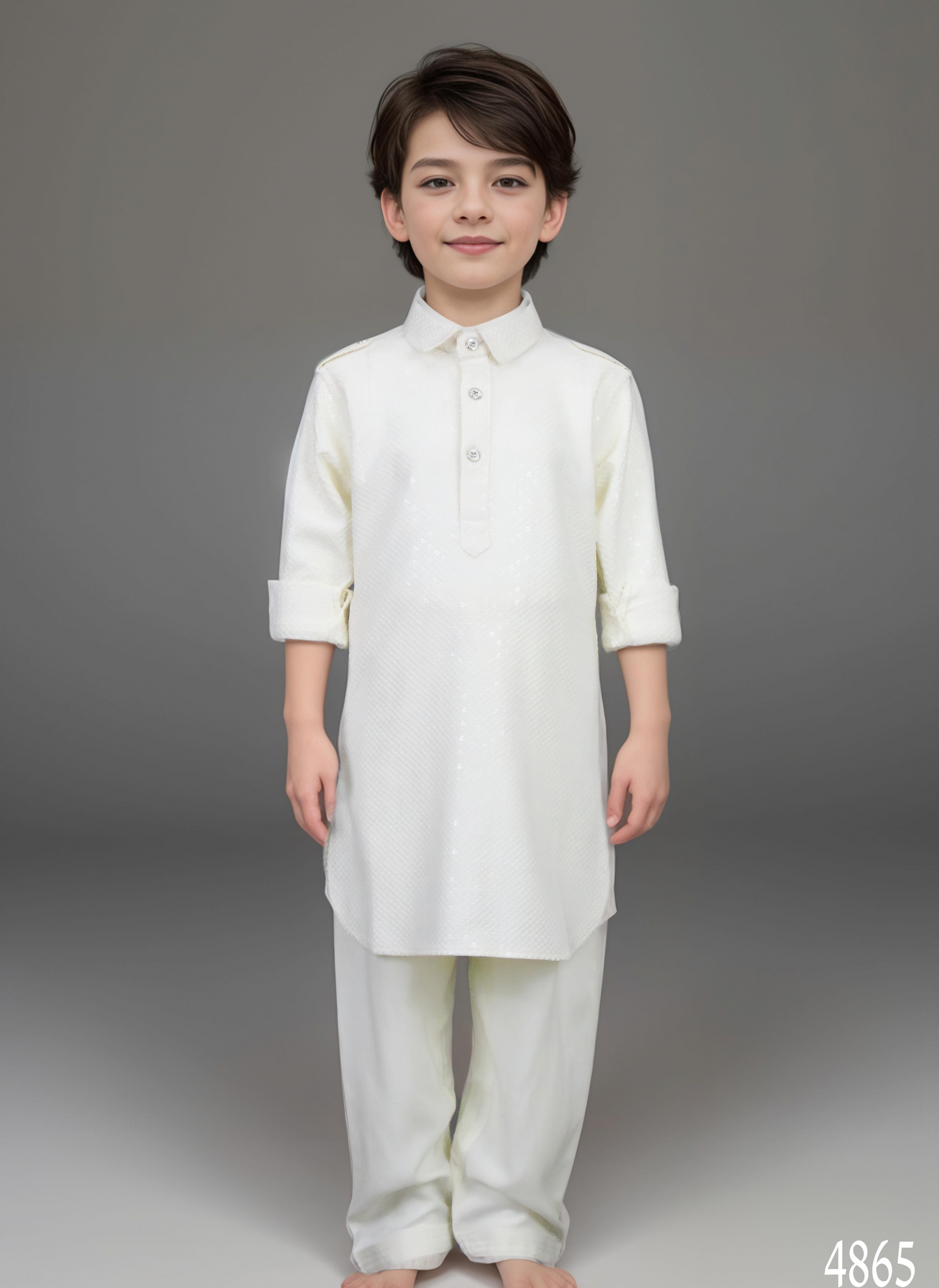 Cream Colour Pathani Kurta Set(BE-BPTH_4865)
