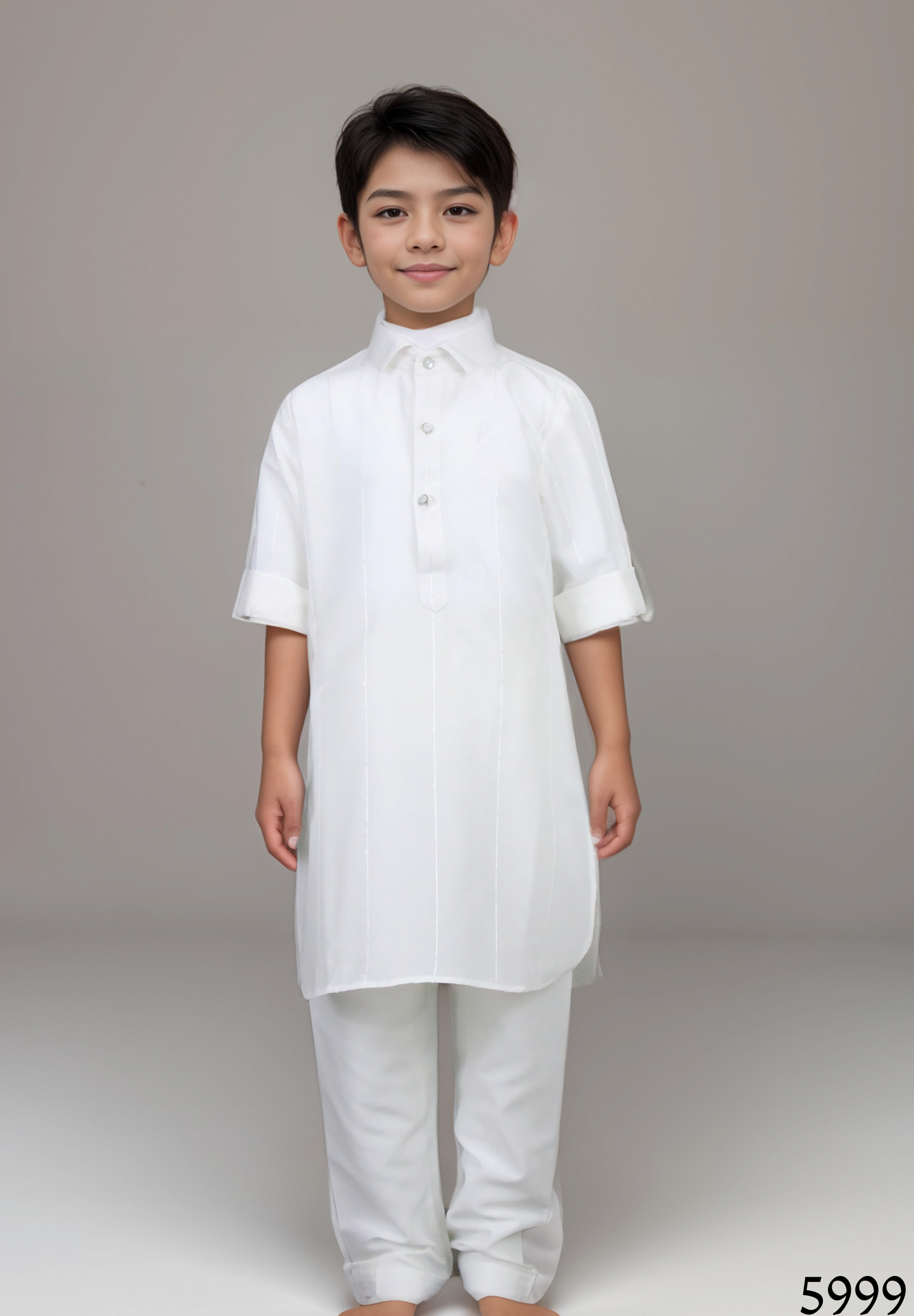 White Colour Pathani Kurta Set(BE-BPTH_5999)
