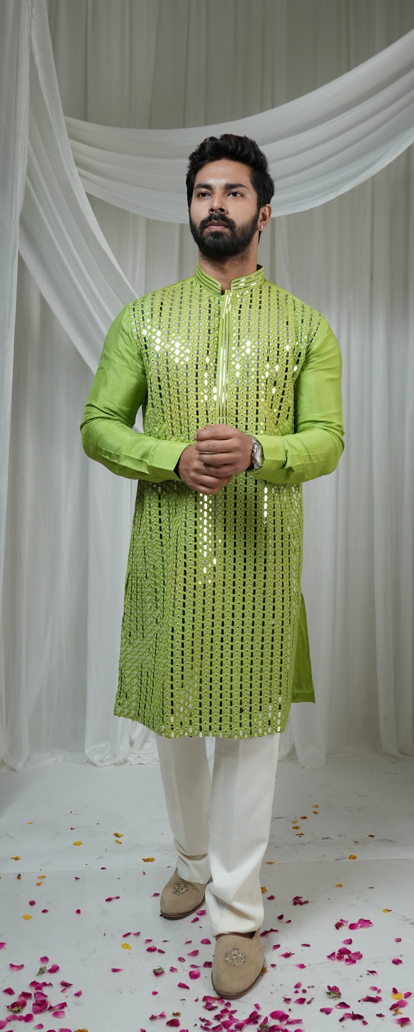 Green Colour Kurta Set(ME-MKUS_K1551)