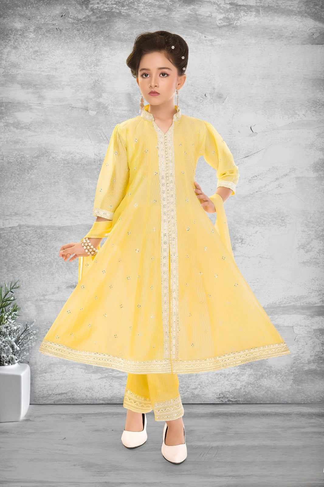 Lemon Colour Kurti Set(GC-GKUS_7541)