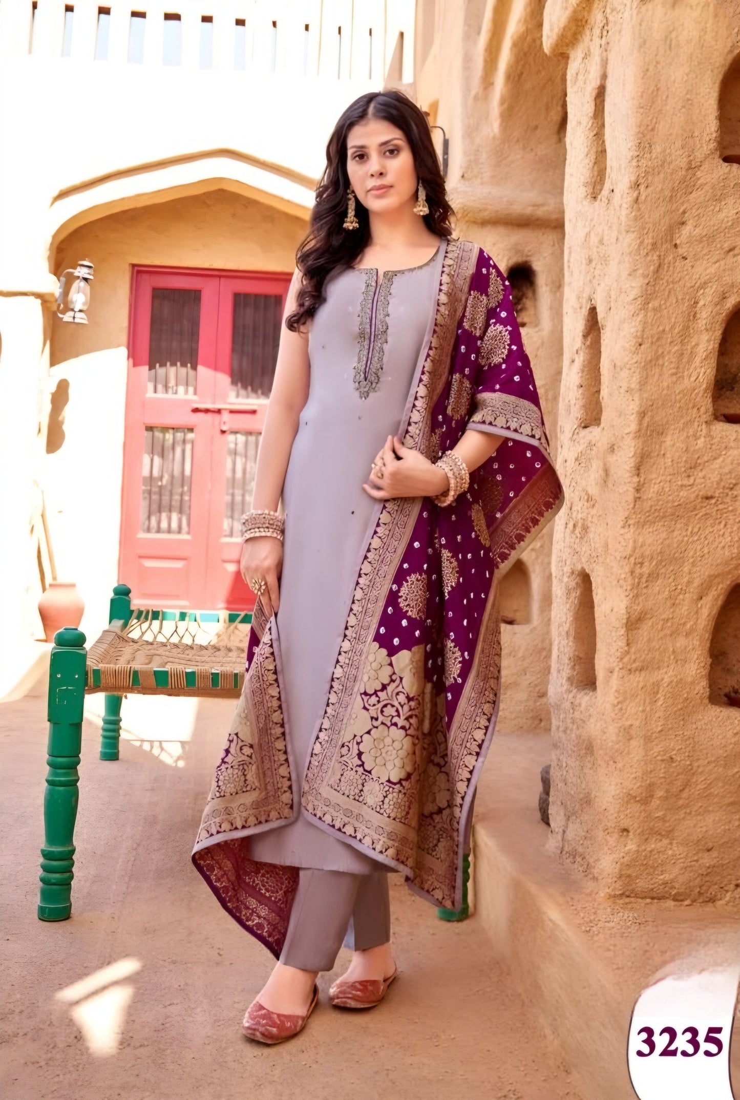 Purple Colour Pant Set(LE-WPNS_3235)