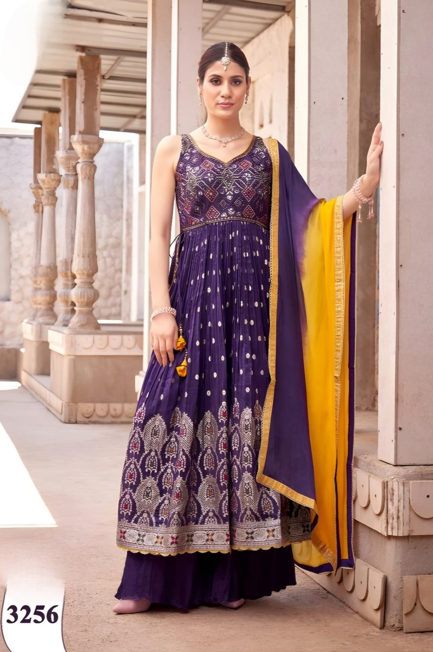 Purple Colour Pant Set(LE-WPNS_3256)