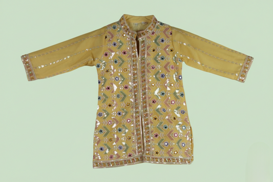 Lemon Colour Plazo Set(GE-GPZS_1147)