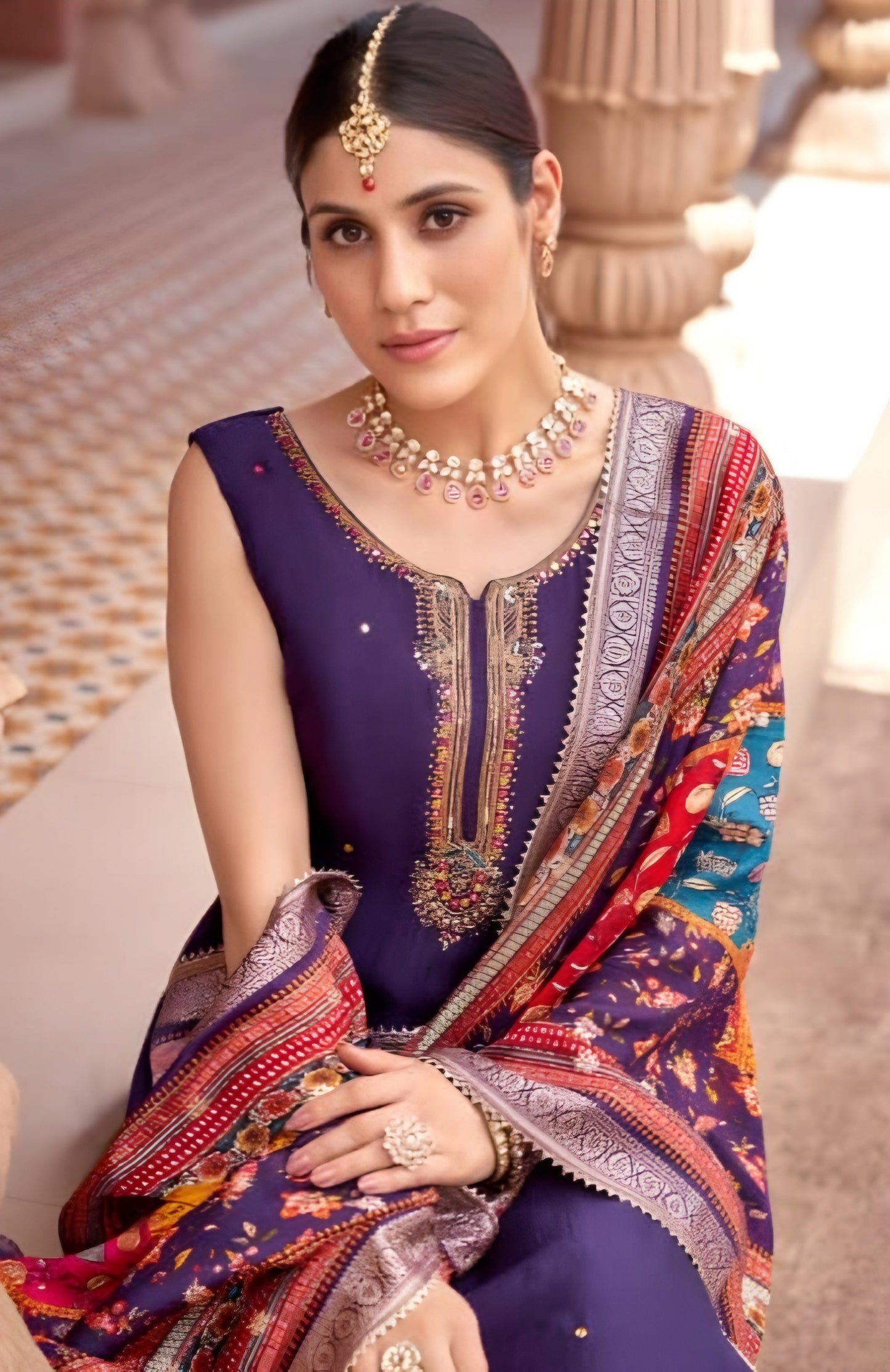 Blue Colour Pant Set(LE-WPNS_3268)