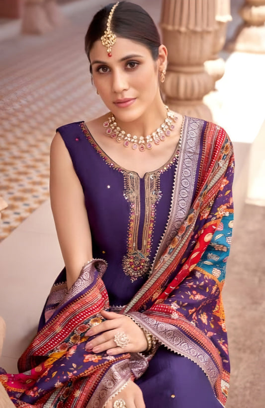 Blue Colour Pant Set(LE-WPNS_3268)