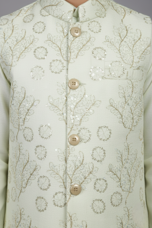 Light Green Colour Jacket Kurta Set(BE-BBUS_993)