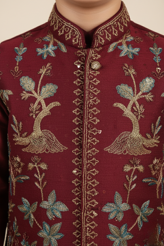 Maroon Colour Jacket Kurta Set(BE-BBUS_9599)