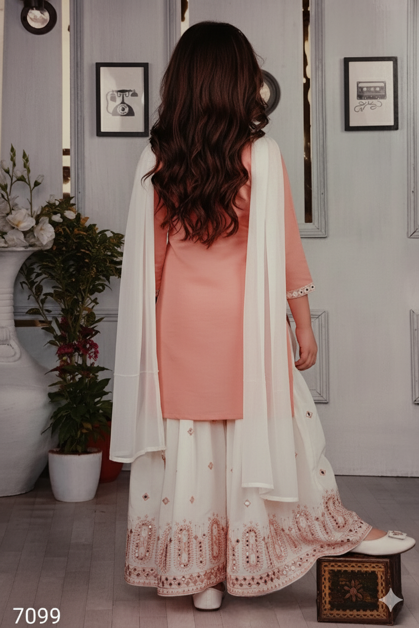 Peach Colour Gharara Set(GE-GGHS_7099)