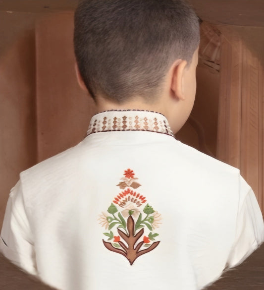 White Colour Jacket Kurta Set(BE-BBUS_39808)