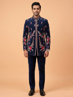 Deep Blue Colour Indo Western(ME-MINW_3964)