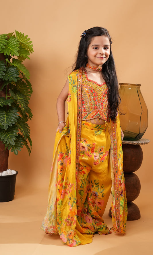 Yellow Colour Plazo Set(GE-GPZS_3178)