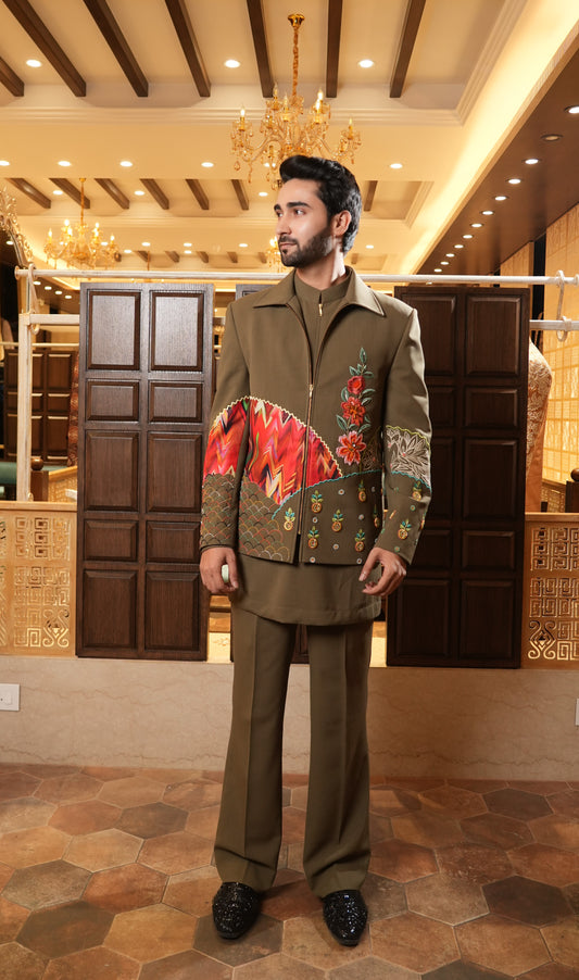 Brown Colour Bermuda Set(ME-MINW_RISE AND HINE)