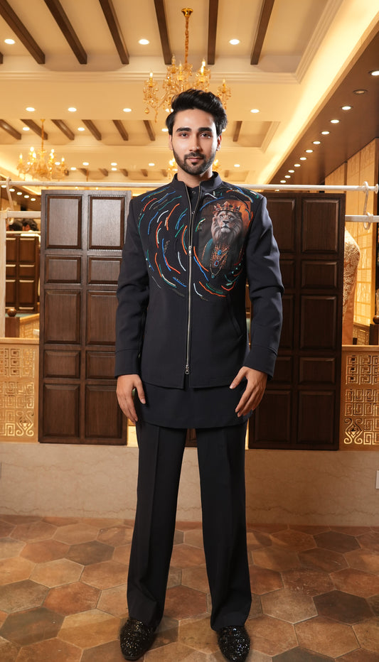 Indigo Blue Colour Bomber Jacket(ME-MINW_KING)