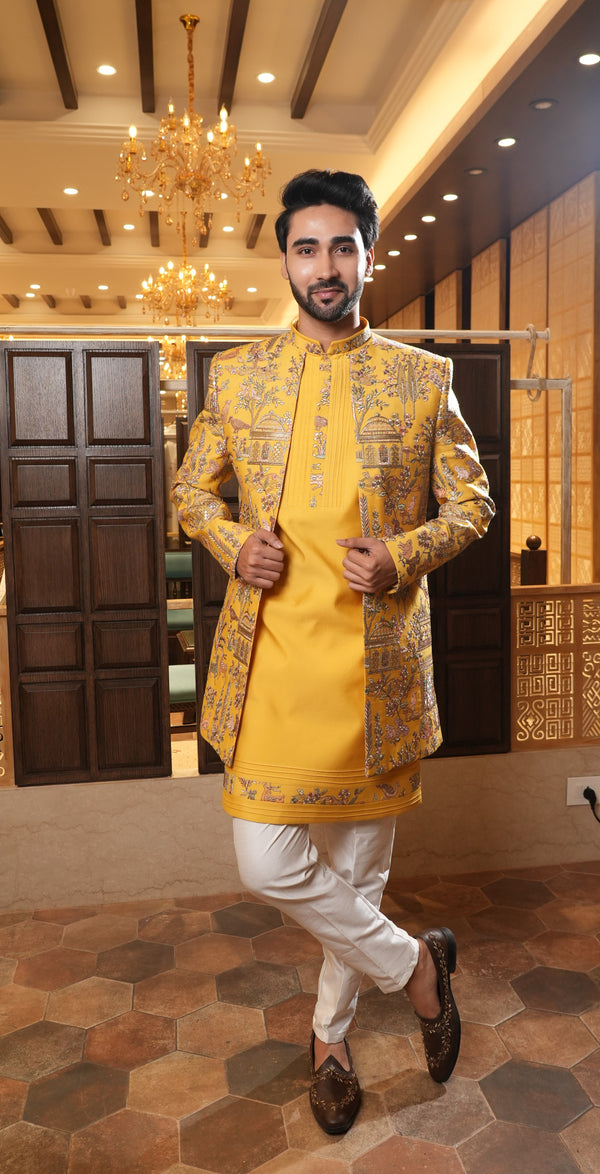 Yellow Colour Indo Western(ME-MINW_NT1230M12)