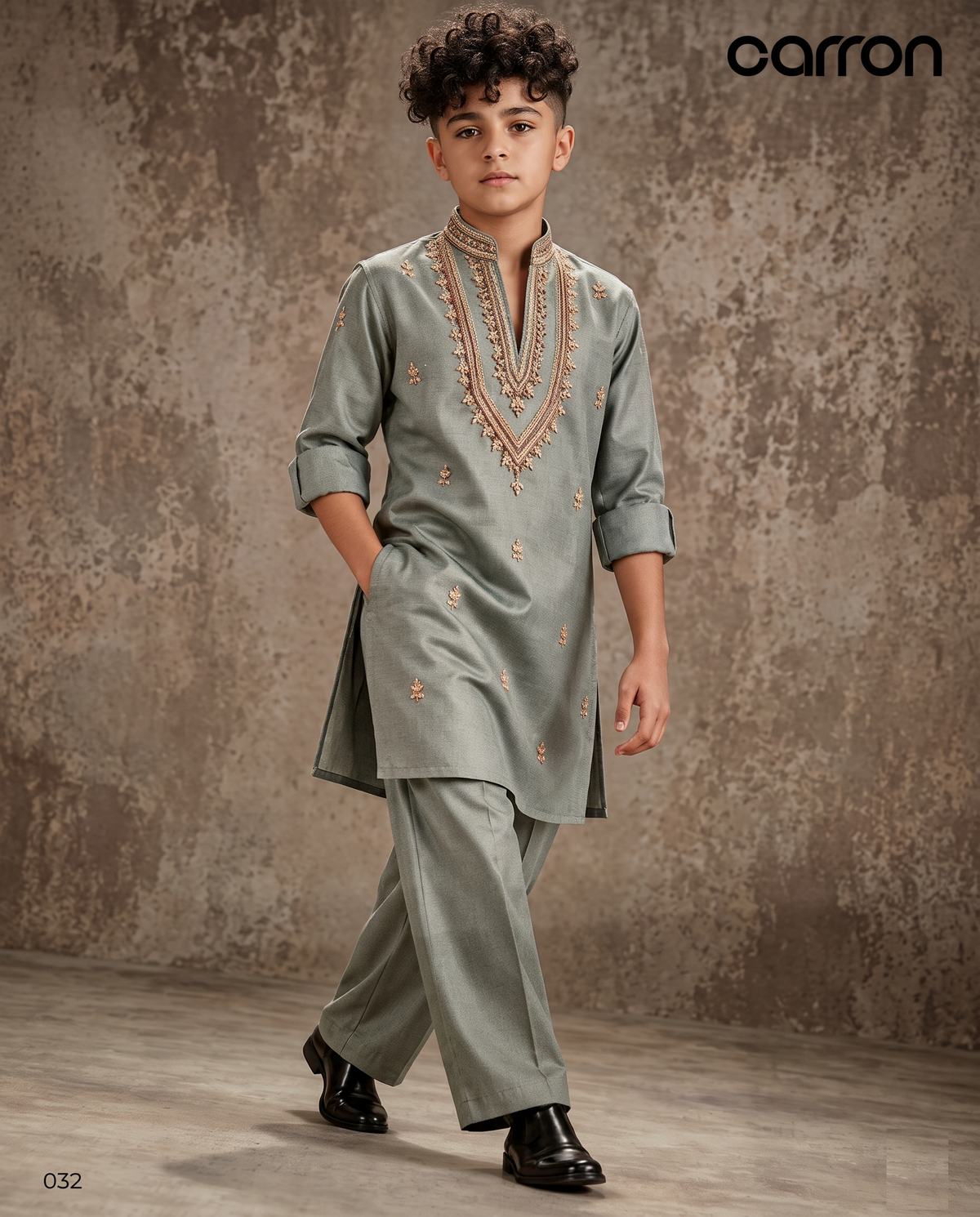 Slate Colour Kurta With Bottom(BE-BKUS_032)