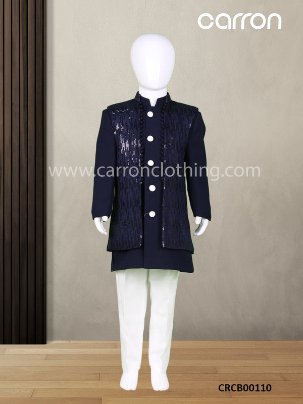 Navy Blue Indo Western With Jacket (BE-07_1700)